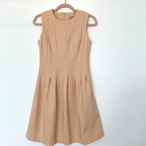 H&M Elegant Nude-Tone Pleated Dress - Timeless & Chic Small Size